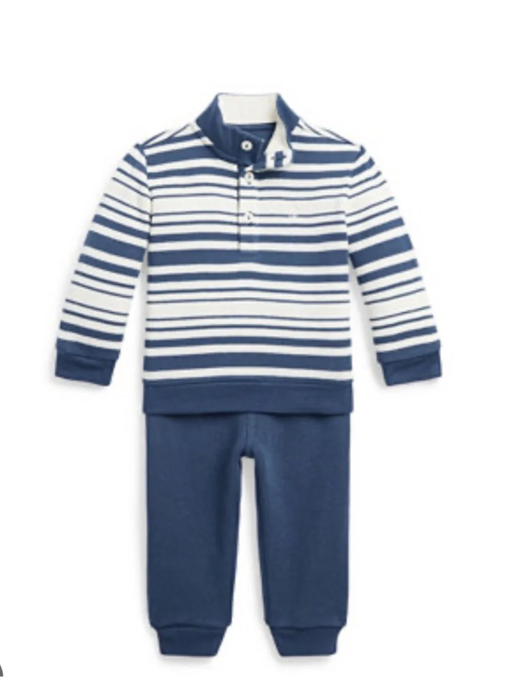NWT Ralph Lauren Baby Boy Striped Cotton Pullover & Jogger Set Classic Preppy